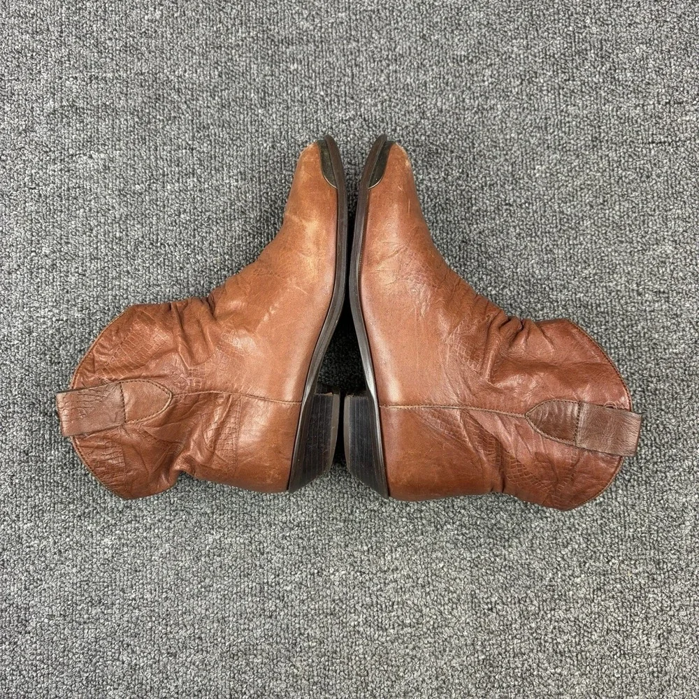 Vintage Sudini Vaquero Italian Leather Ankle Boots Pointed Toe Brown Size 6 B